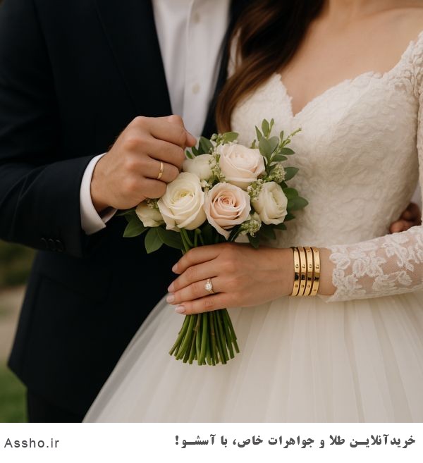 عکس النگو آینه ای طلا پهن